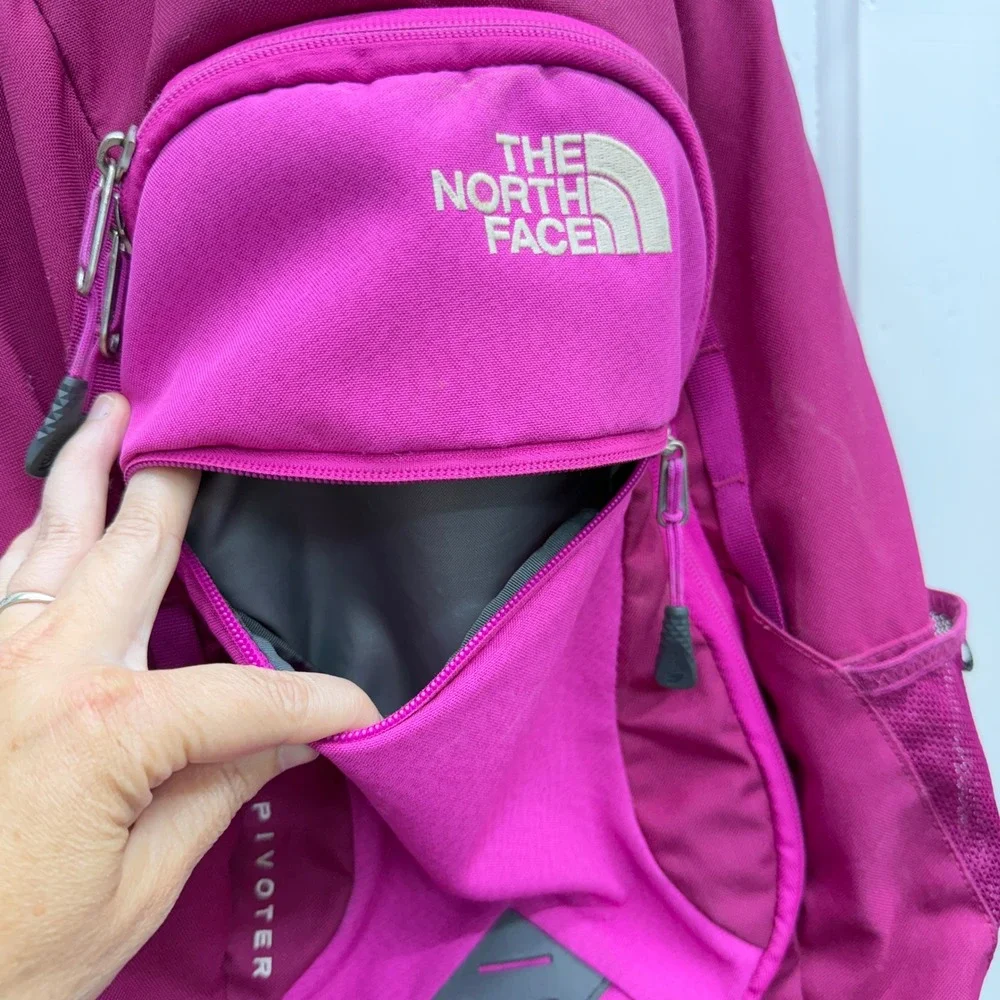 The North Face Pivoter Backpack Pink Magenta FlexVent Laptop Bag Sternum Strap